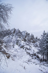 snowy landscape in the mountains