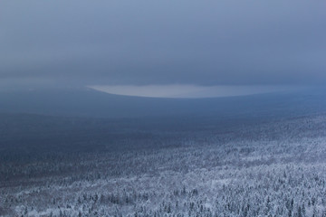 Fototapeta na wymiar snowy landscape in the mountains