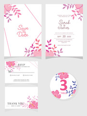 wedding invitation card template Vector illustration. 