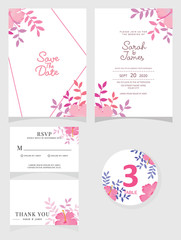 wedding invitation card template Vector illustration. 