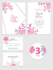 wedding invitation card template Vector illustration. 