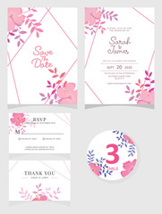 wedding invitation card template Vector illustration. 