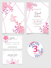 wedding invitation card template Vector illustration. 
