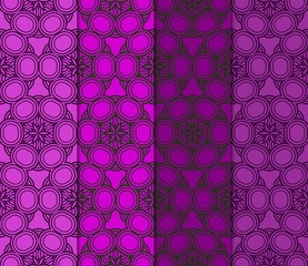Set of Art Deco Pattern Of Geometric Elements. Seamless Pattern. Vector Illustration. Purple color