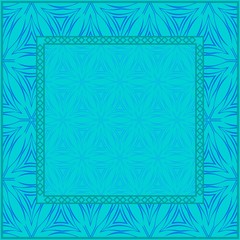 Design Of A Geometric Pattern . Vector Illustration. For Print Bandana, Tablecloth, Fashion. Blue color