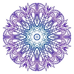 Blue, purple color Mandala. For Design, Greeting Card, Invitation, Coloring Book. Arabic, Indian, Motifs. Vector Illustration.