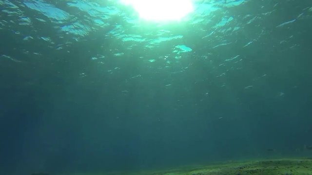 Sun Rays Under Water Steady Shot Of Sun Rays Under Water