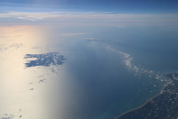 aerial view of sea from above