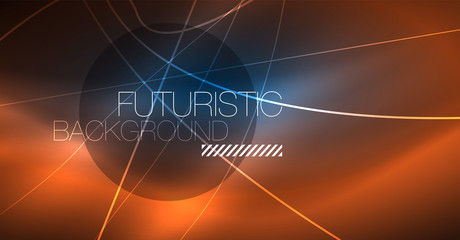 Neon glowing magic background, neon banner, night sky wallpaper. Magic light effect. Christmas abstract pattern.