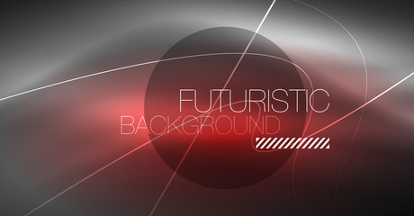 Digital technology abstract background - neon geometric design. Abstract glowing lines. Colorful techno background. Futuristic shape.