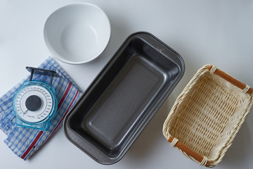 Kitchen utensil in white table