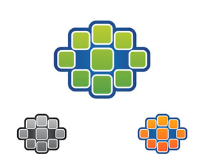 Cloud square block 1 logo template