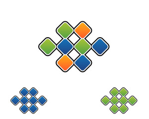 Cloud square block 4 logo template