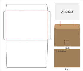 Envelope die cut mock up template Vector illustration.