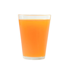 orange juice on white background.
