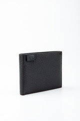 black leather wallet isolated on white background