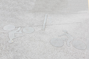 Bicycle lane in France.