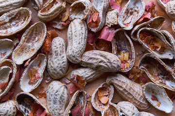 Peanut shell on table