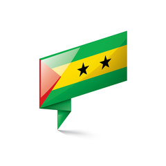 Sao Tome and Principe flag, vector illustration on a white background