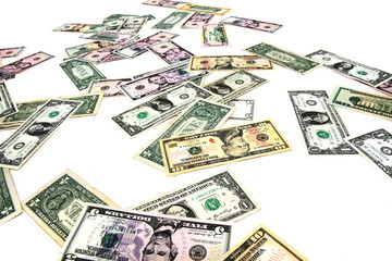 dollar banknotes isolated