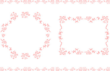 手描き　薔薇　フレームセット