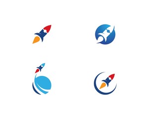 Rocket ilustration logo vector