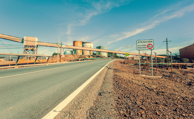 Complex of mine buildings of a old mining enterprise for the extraction of cooper