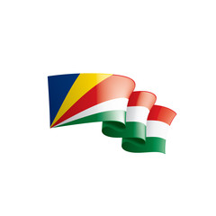 Seychelles flag, vector illustration on a white background