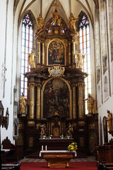 Fototapeta na wymiar cesky krumlov church interior