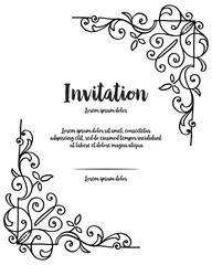 Floral invitation card hand draw design vector art