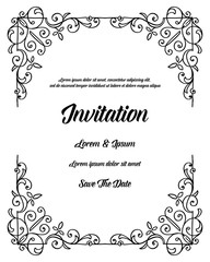 Floral invitation card hand draw design vector art