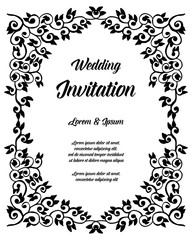 Flower design for invitation card hand draw vector art