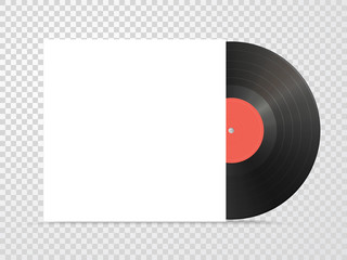 Classic design template with vinyl and Cover Mockup on checkered - obrazy, fototapety, plakaty