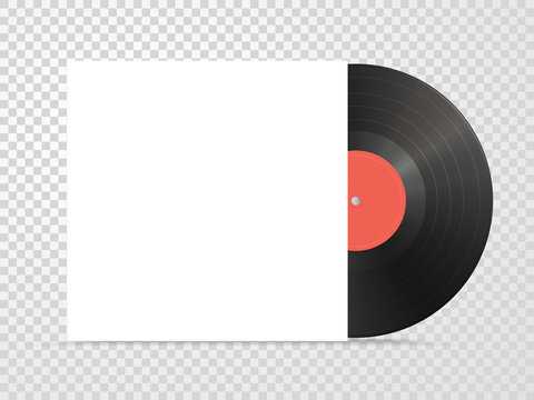 Classic design template with vinyl and Cover Mockup on checkered
