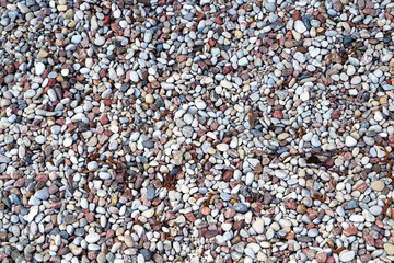 Fragment of the beach with lots of pebbles