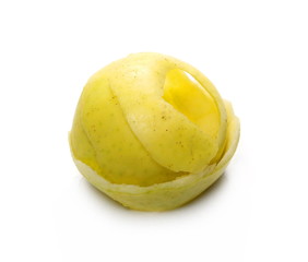 Apple peel isolated on white background