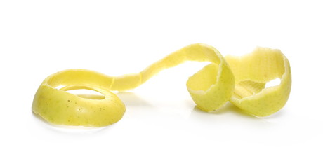 Apple peel isolated on white background