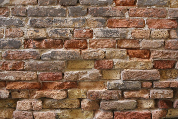 empty ancient brick and concrete texture wall for restaurant, website, picture frame advertising chart board, home decoration fence