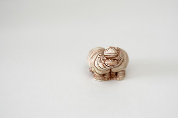 figurine lovers Hippo on a white background