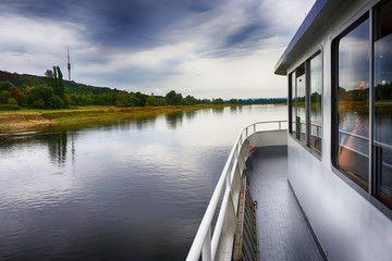 on the boat at Elbe river