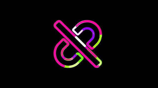 Circles gather in symbol unlink. After it crumbles in a line and moves to the camera. Alpha channel black