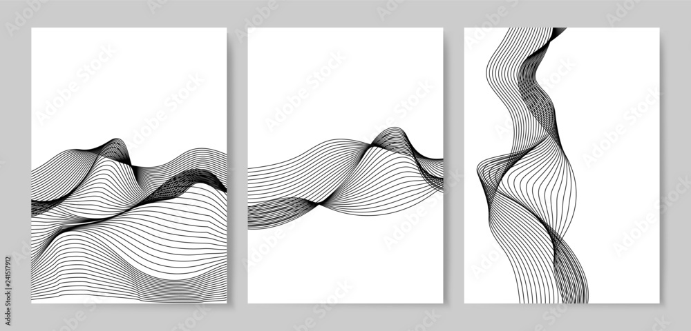 Wall mural Data visualization dynamic wave pattern vector