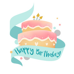 Happy birthday cake design vector