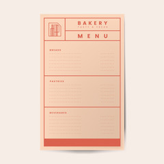Pastries and beverages menu template vector - obrazy, fototapety, plakaty