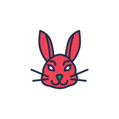 Cute rabbit in cartoon style. Vector illustration