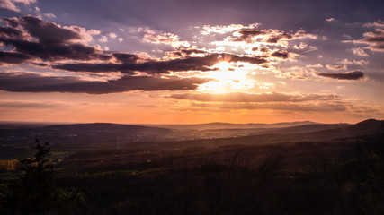 sunset in the mountains
