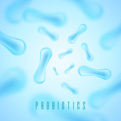 Probiotics Bacteria Vector illustration. Microscopic bacteria closeup.