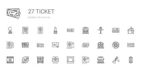 ticket icons set