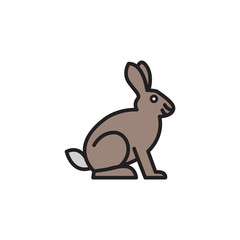 Fototapeta na wymiar Cute rabbit in cartoon style. Vector illustration