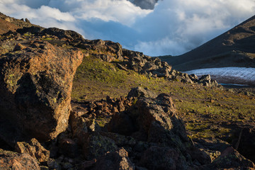 Obraz premium Huge rocks and clouds in the mountains